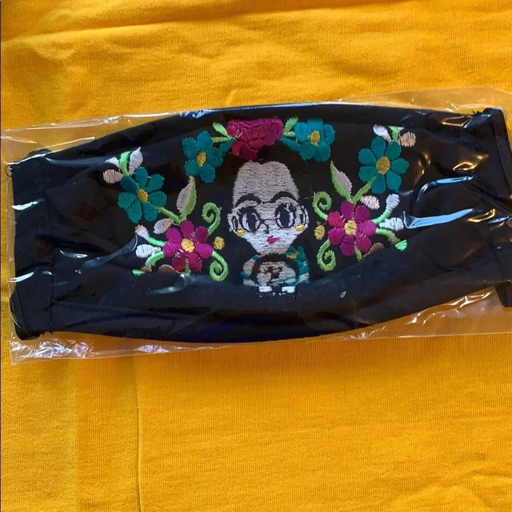 Triple layer Reusable embroide face mask F…